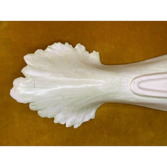 CELERY SHAPED DISH - Tray - Spoon Rest - Ceramic - Pale Green 14" x 5" Unmarked - Picture 5 of 7